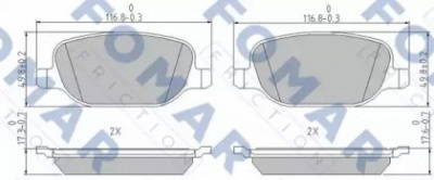 FOMAR FRICTION fo913581 -  Комплект тормозных колодок, дисковый тормоз